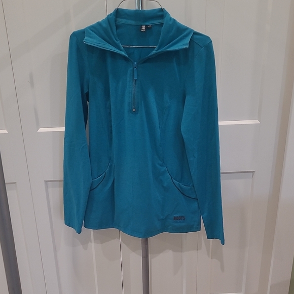 Roots Teal Half-Zip Pullover - Picture 1 of 3